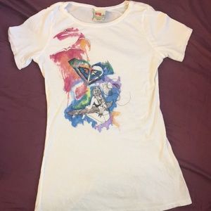 100% cotton white Roxy Paradise shirt